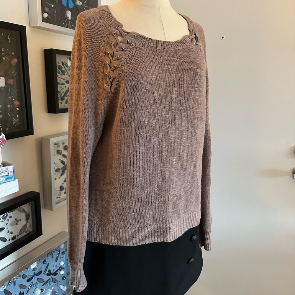 Express full fashioned sweater with raglan sleeves